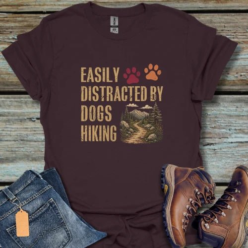 Distracted By Dogs Hiking T‑Shirt - Beastly Banter
