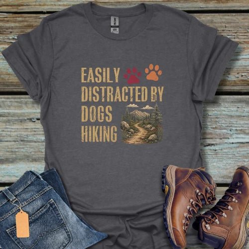 Distracted By Dogs Hiking T‑Shirt - Beastly Banter