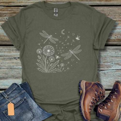 Dragonfly Dandelion T-Shirt - Beastly Banter