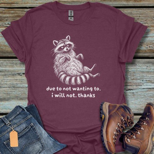 Lazy Raccoon Mood T-Shirt - Beastly Banter