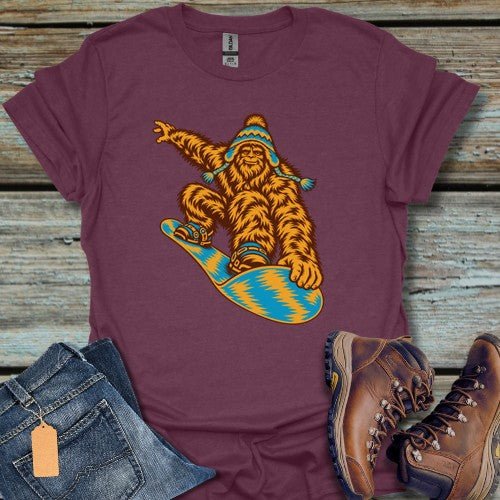 Snow Boarding Bigfoot T-Shirt - Beastly Banter