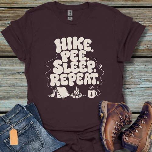 Hike Pee Sleep Repeat T-Shirt - Beastly Banter
