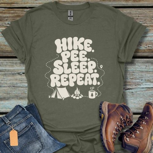 Hike Pee Sleep Repeat T-Shirt - Beastly Banter