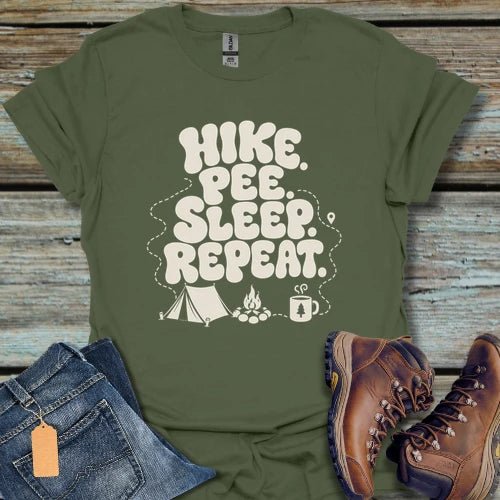 Hike Pee Sleep Repeat T-Shirt - Beastly Banter