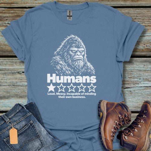 Humans And Bigfoot T-Shirt - Beastly Banter