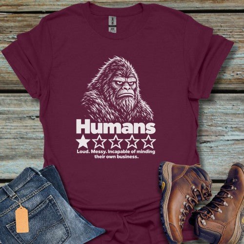 Humans And Bigfoot T-Shirt - Beastly Banter