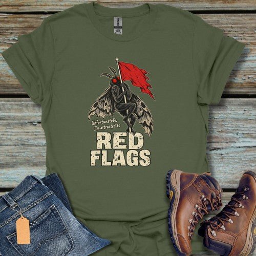Mothman Red Flags T-Shirt - Beastly Banter