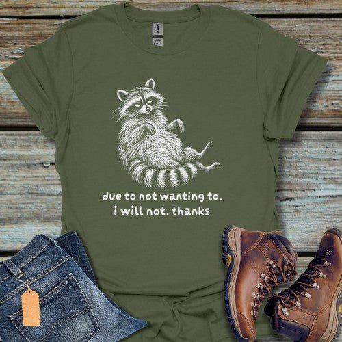 Lazy Raccoon Mood T-Shirt - Beastly Banter