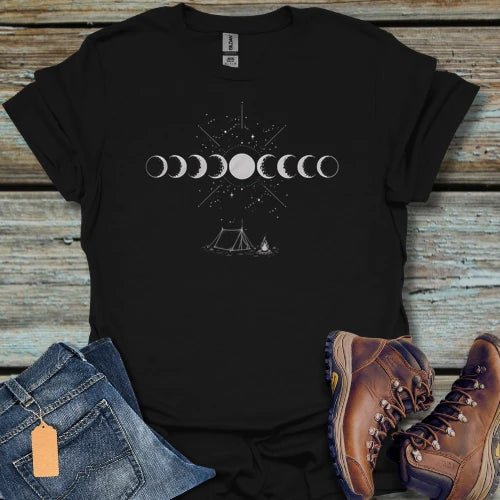Moon Phase Camping T‑Shirt - Beastly Banter