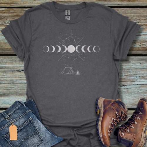 Moon Phase Camping T‑Shirt - Beastly Banter