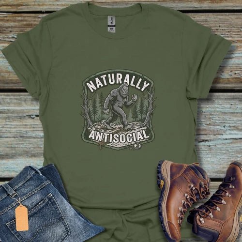 Naturally Antisocial Bigfoot T-Shirt - Beastly Banter