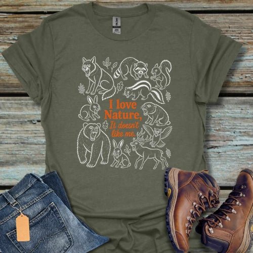 Nature Doesen't Like Me T‑Shirt - Beastly Banter