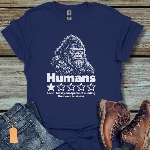 Humans And Bigfoot T-Shirt - Beastly Banter