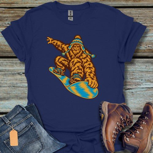 Snow Boarding Bigfoot T-Shirt - Beastly Banter