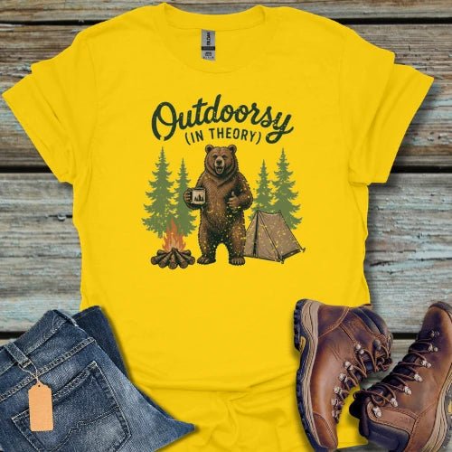 Outdoorsy (In Theory) Bear T-Shirt - Beastly Banter