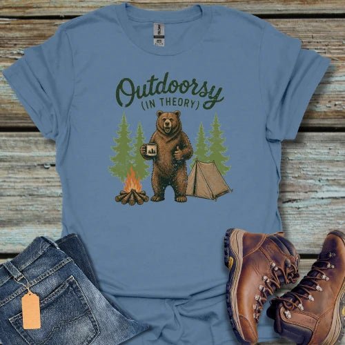 Outdoorsy (In Theory) Bear T-Shirt - Beastly Banter