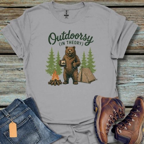 Outdoorsy (In Theory) Bear T-Shirt - Beastly Banter