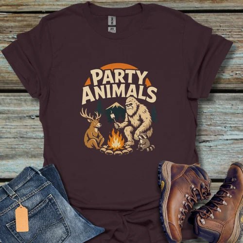 Party Animals Camping T‑Shirt - Beastly Banter
