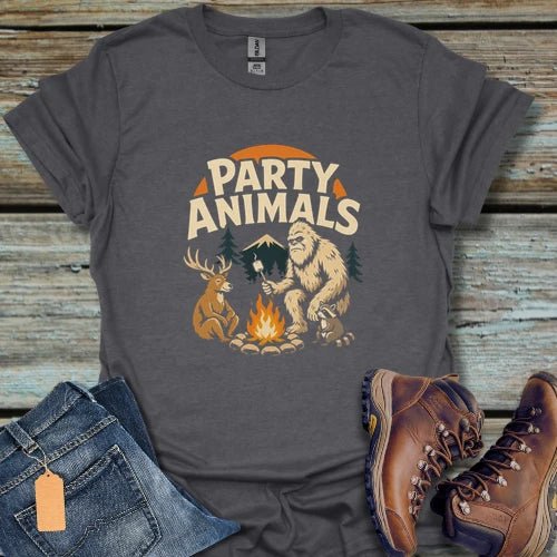 Party Animals Camping T‑Shirt - Beastly Banter