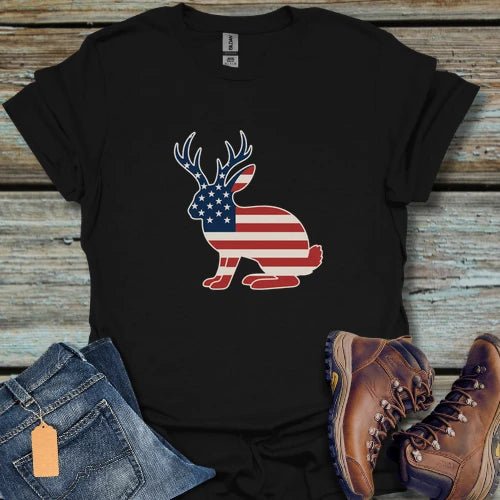 Patriotic Jackalope T-Shirt - Beastly Banter