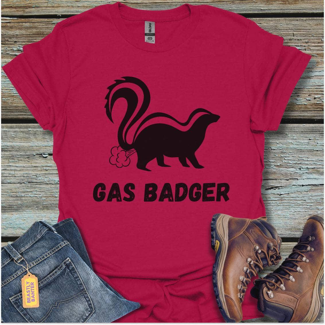 printify-t-shirt-antique-cherry-red-s-gas-badger-gas-badger-32318156439761 - Beastly Banter