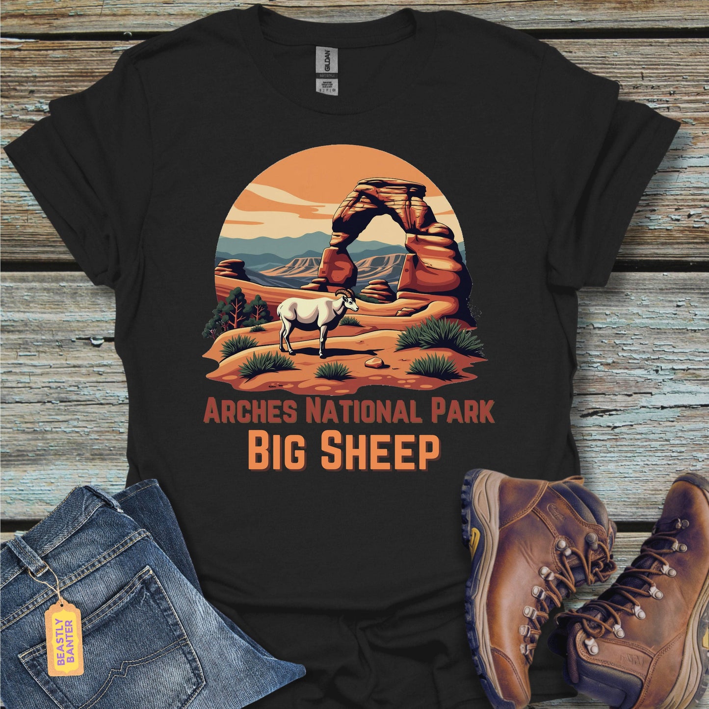 printify-t-shirt-black-s-arches-big-sheep-32303413657809 - Beastly Banter