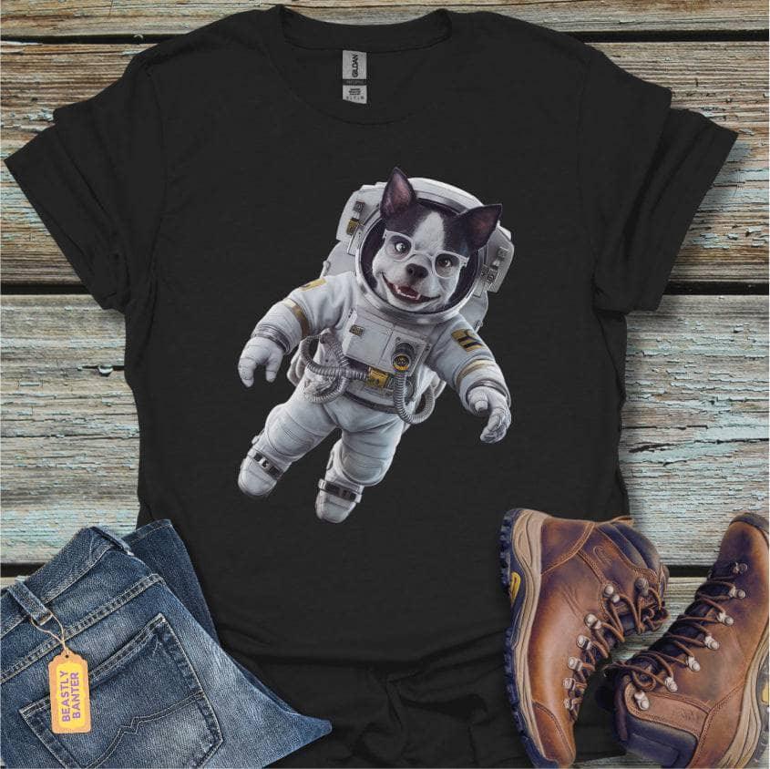 printify-t-shirt-black-s-boston-terrier-in-space-32303490597073 - Beastly Banter