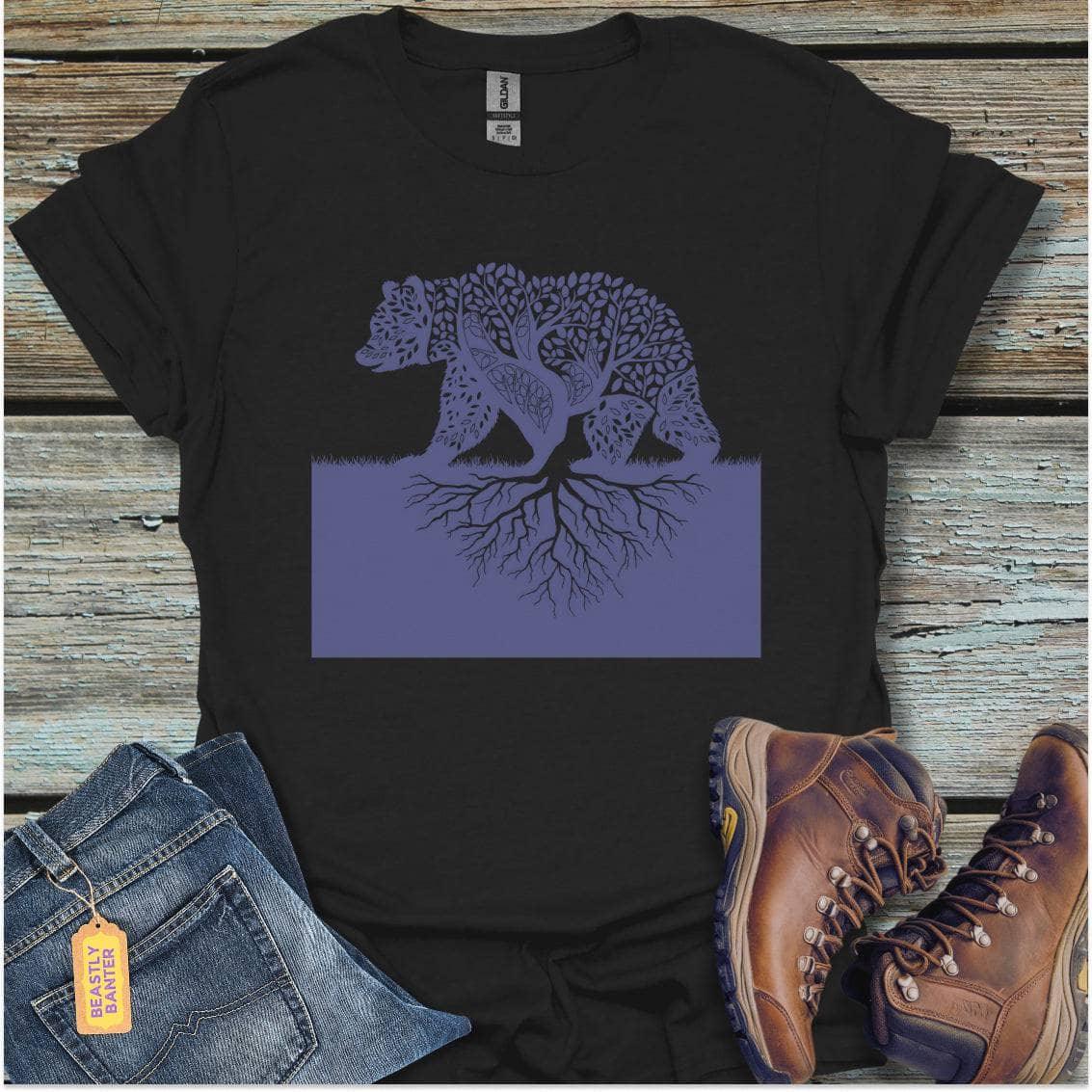 printify-t-shirt-black-s-grounded-bear-grounded-bear-32321323729105 - Beastly Banter