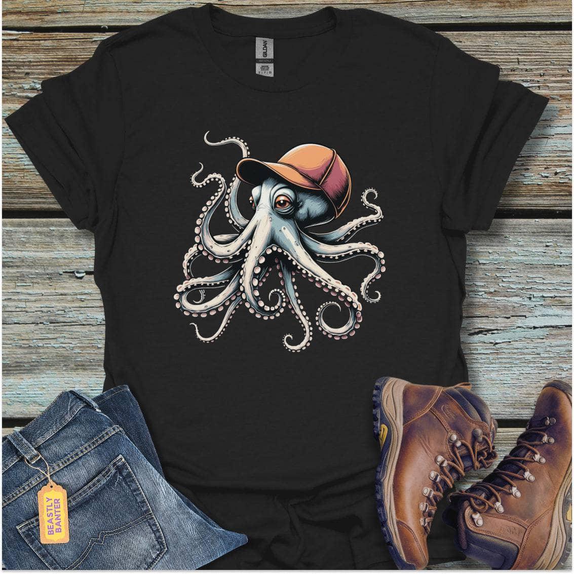 printify-t-shirt-black-s-hipster-octopus-hipster-octopus-32321326383313 - Beastly Banter