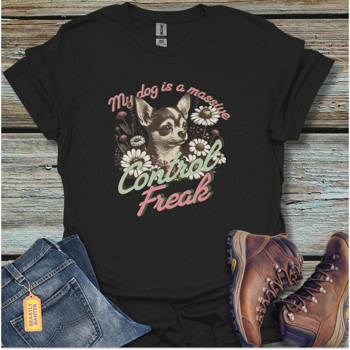 printify-t-shirt-black-s-my-dog-is-a-total-control-freak-my-dog-is-a-total-control-freak-32324614062289 - Beastly Banter