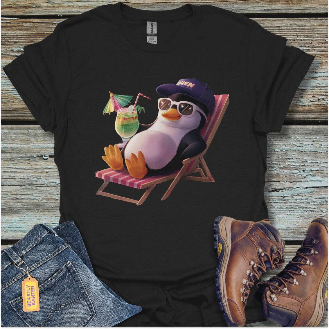 printify-t-shirt-black-s-penguin-beach-time-penguin-beach-time-32325737775313 - Beastly Banter