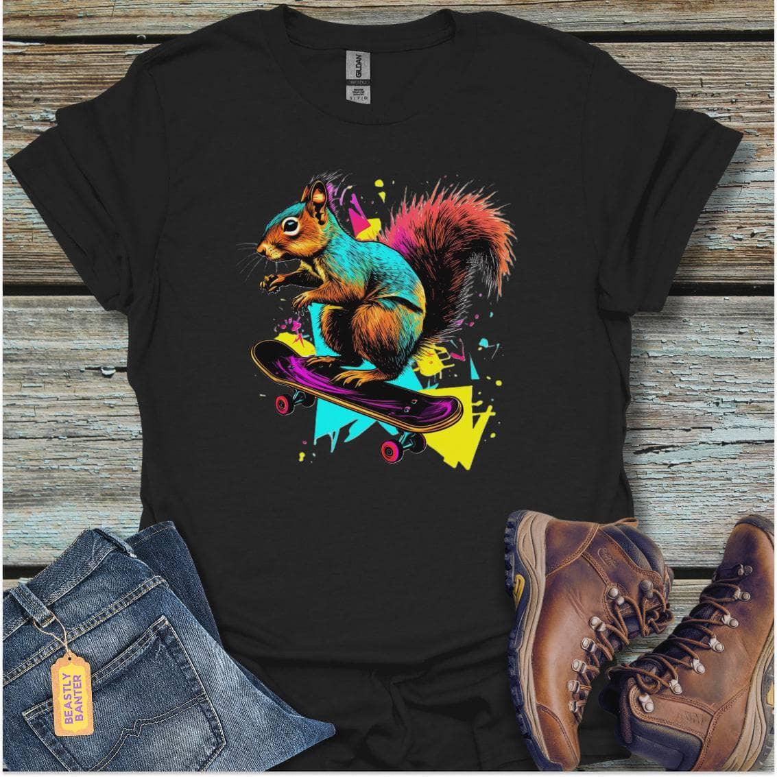 printify-t-shirt-black-s-psychedelic-squirrel-psychedelic-squirrel-32326911787217 - Beastly Banter