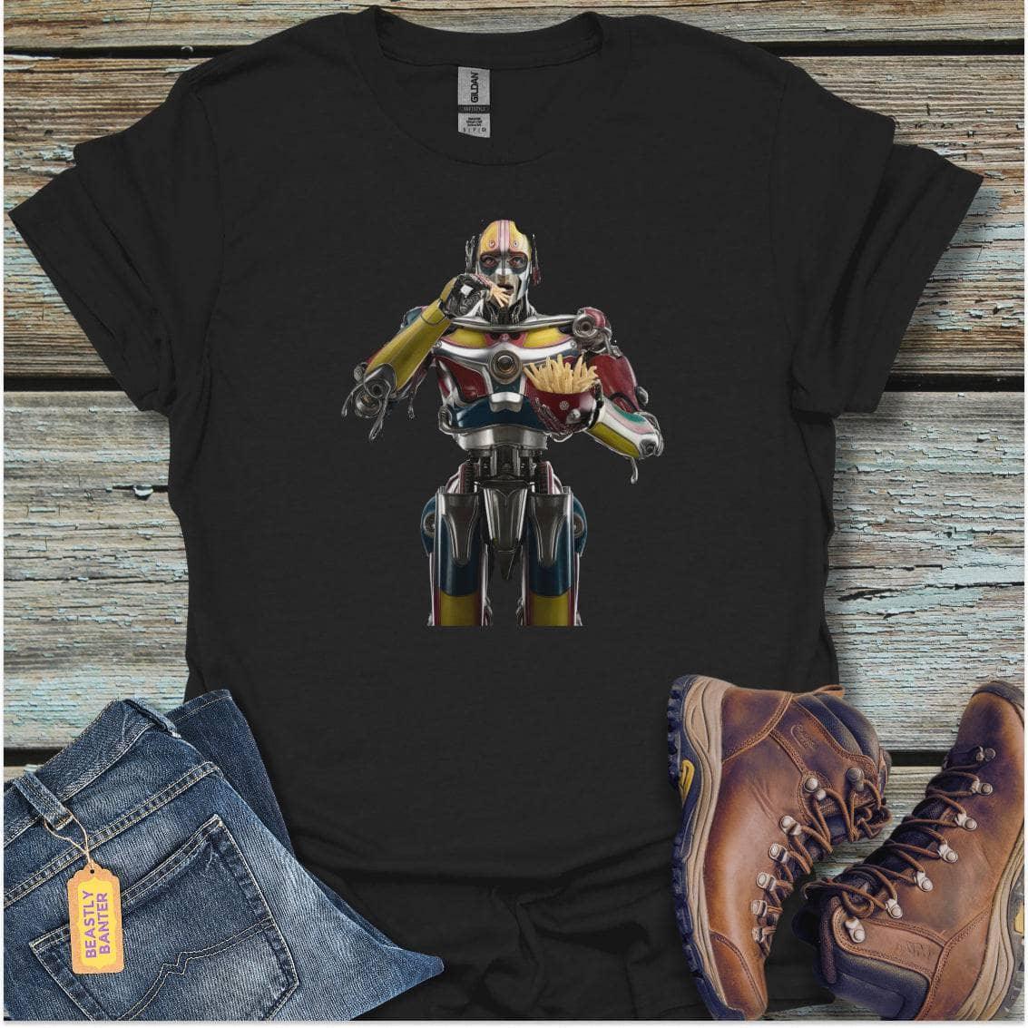 printify-t-shirt-black-s-robot-eating-fries-robot-eating-fries-32327642644689 - Beastly Banter