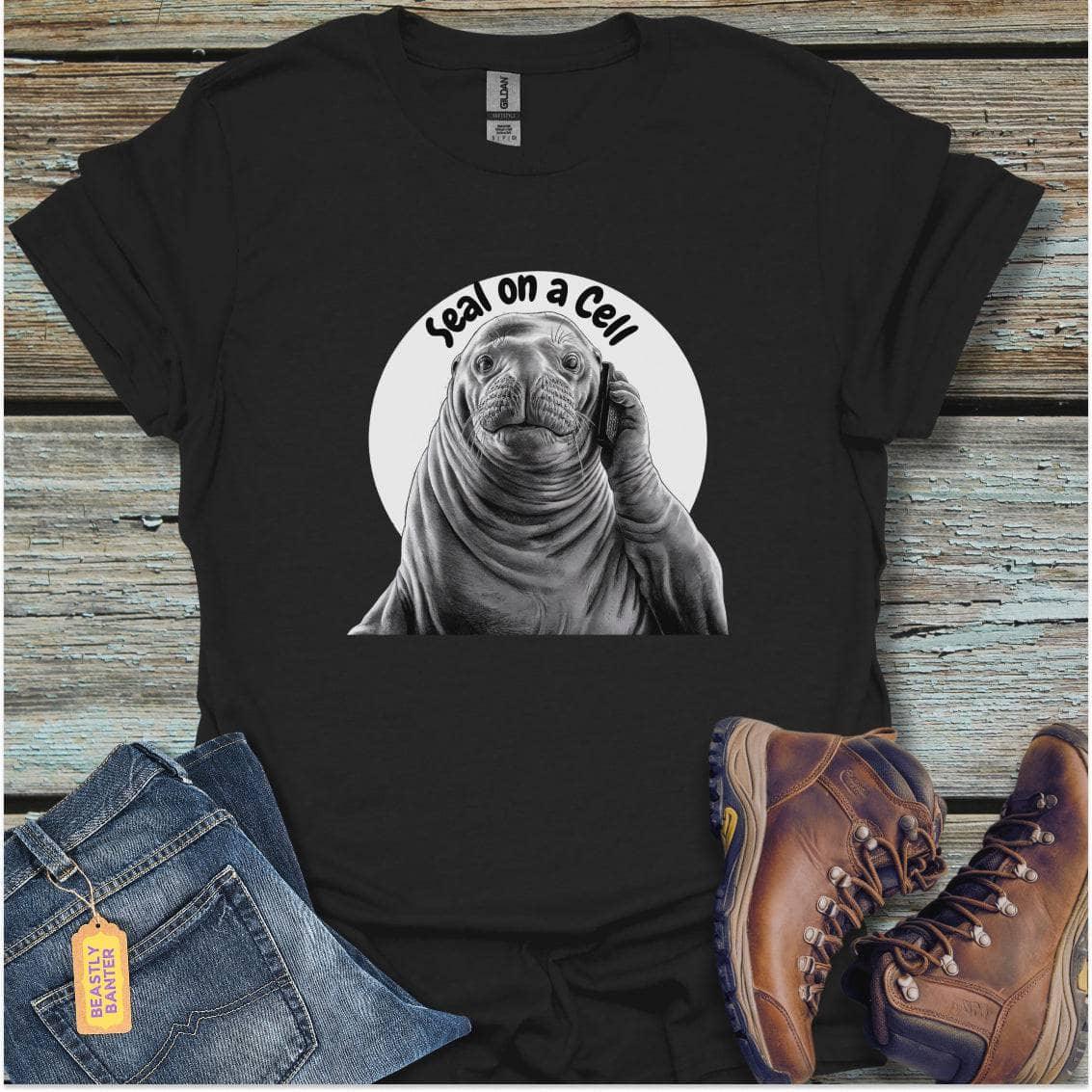 printify-t-shirt-black-s-seal-on-a-cell-seal-on-a-cell-32327870611665 - Beastly Banter