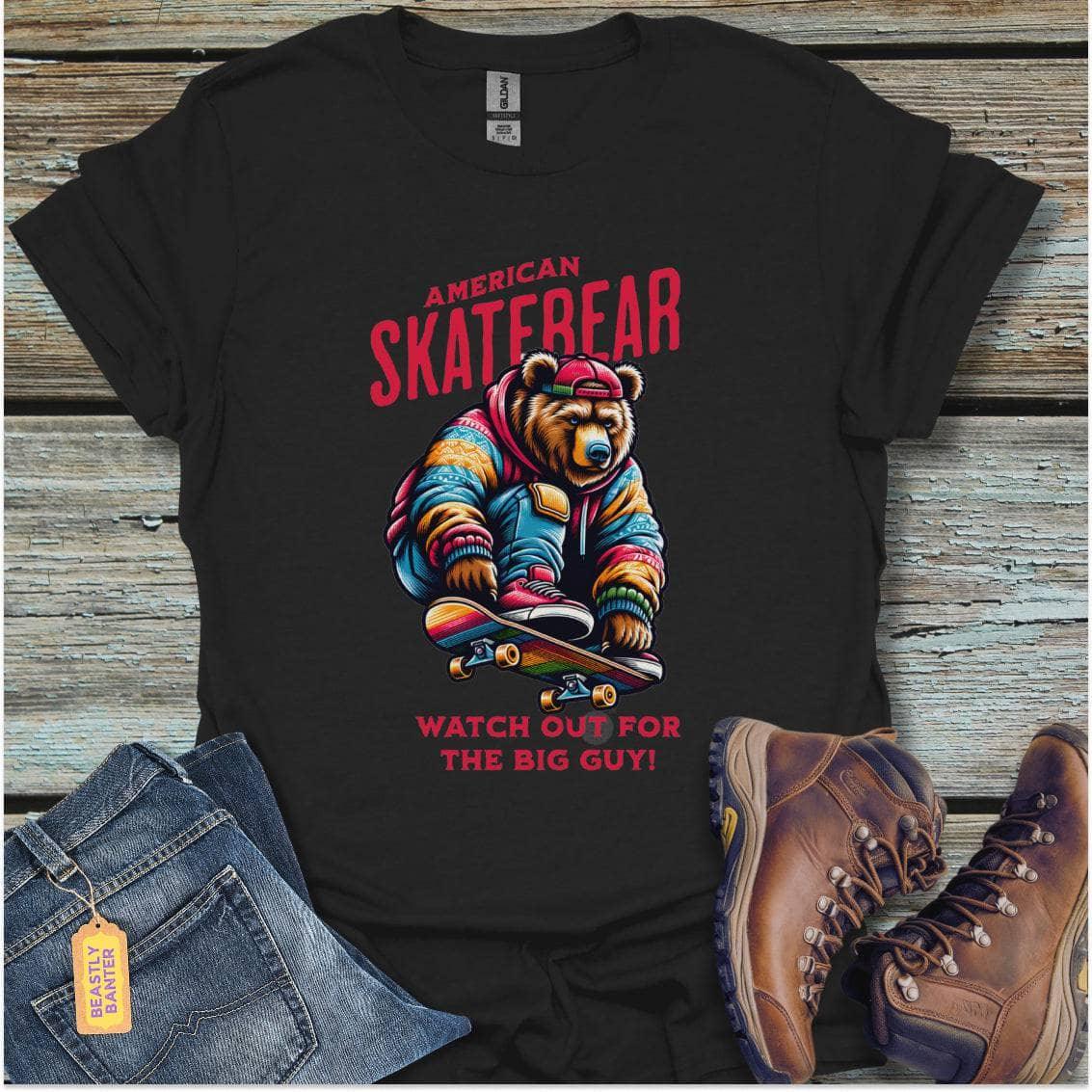 printify-t-shirt-black-s-skaterbear-skaterbear-32328077869265 - Beastly Banter