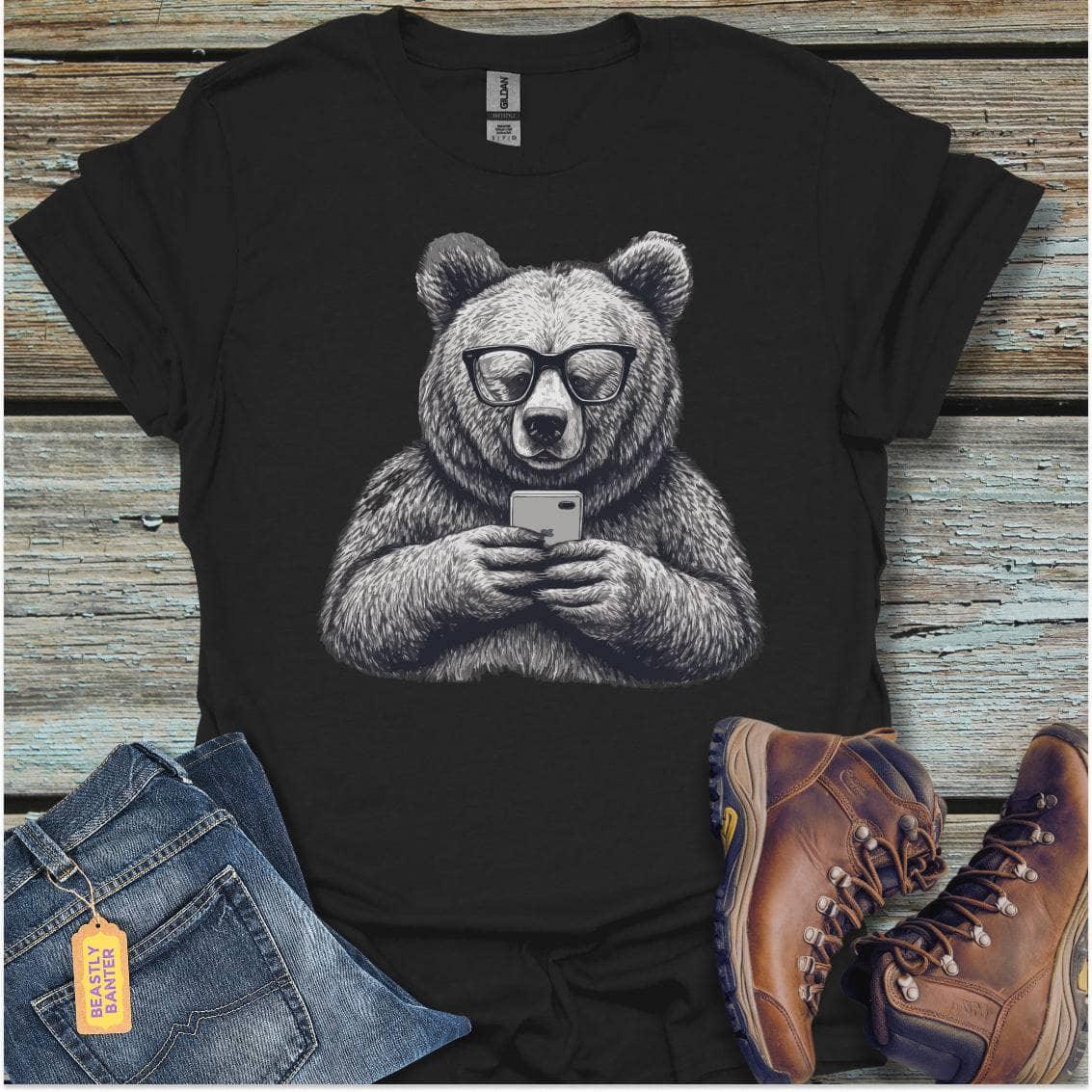 printify-t-shirt-black-s-social-bear-social-bear-32328146485457 - Beastly Banter