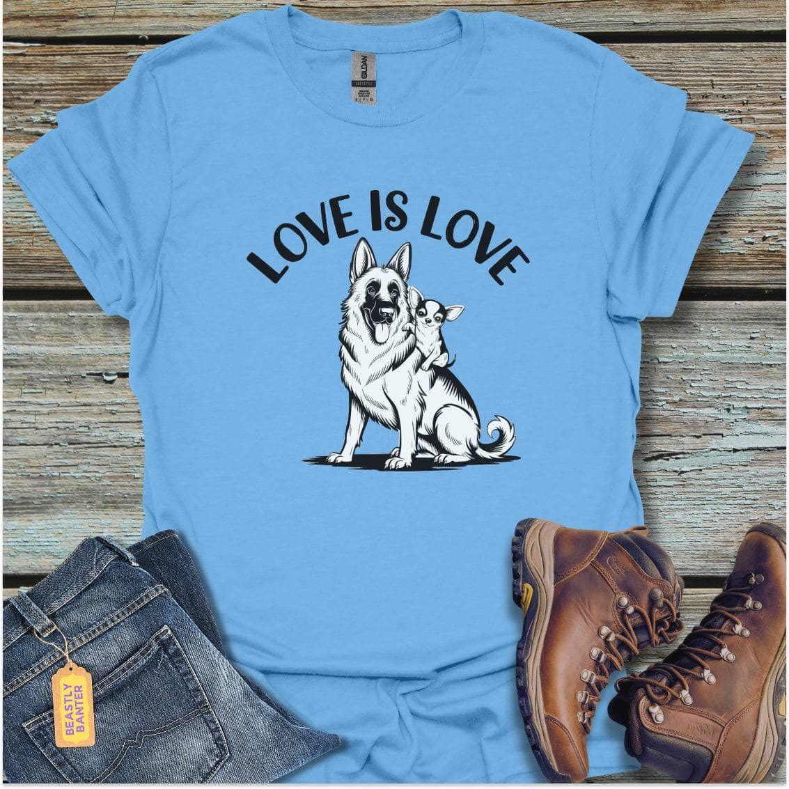 printify-t-shirt-carolina-blue-s-love-is-love-love-is-love-32324588011729 - Beastly Banter