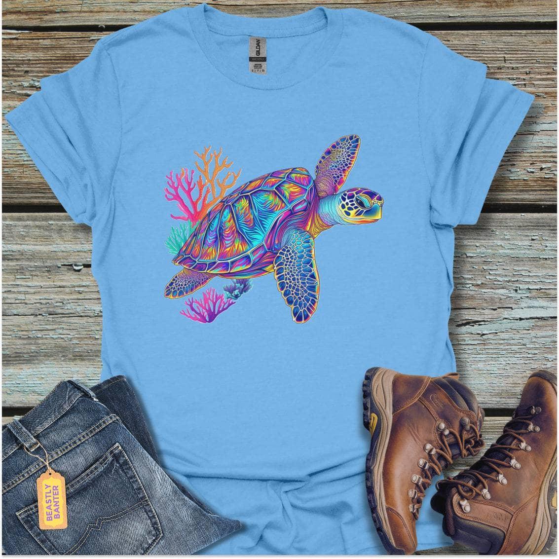 printify-t-shirt-carolina-blue-s-psychedelic-sea-turtle-psychedelic-sea-turtle-32326896156881 - Beastly Banter