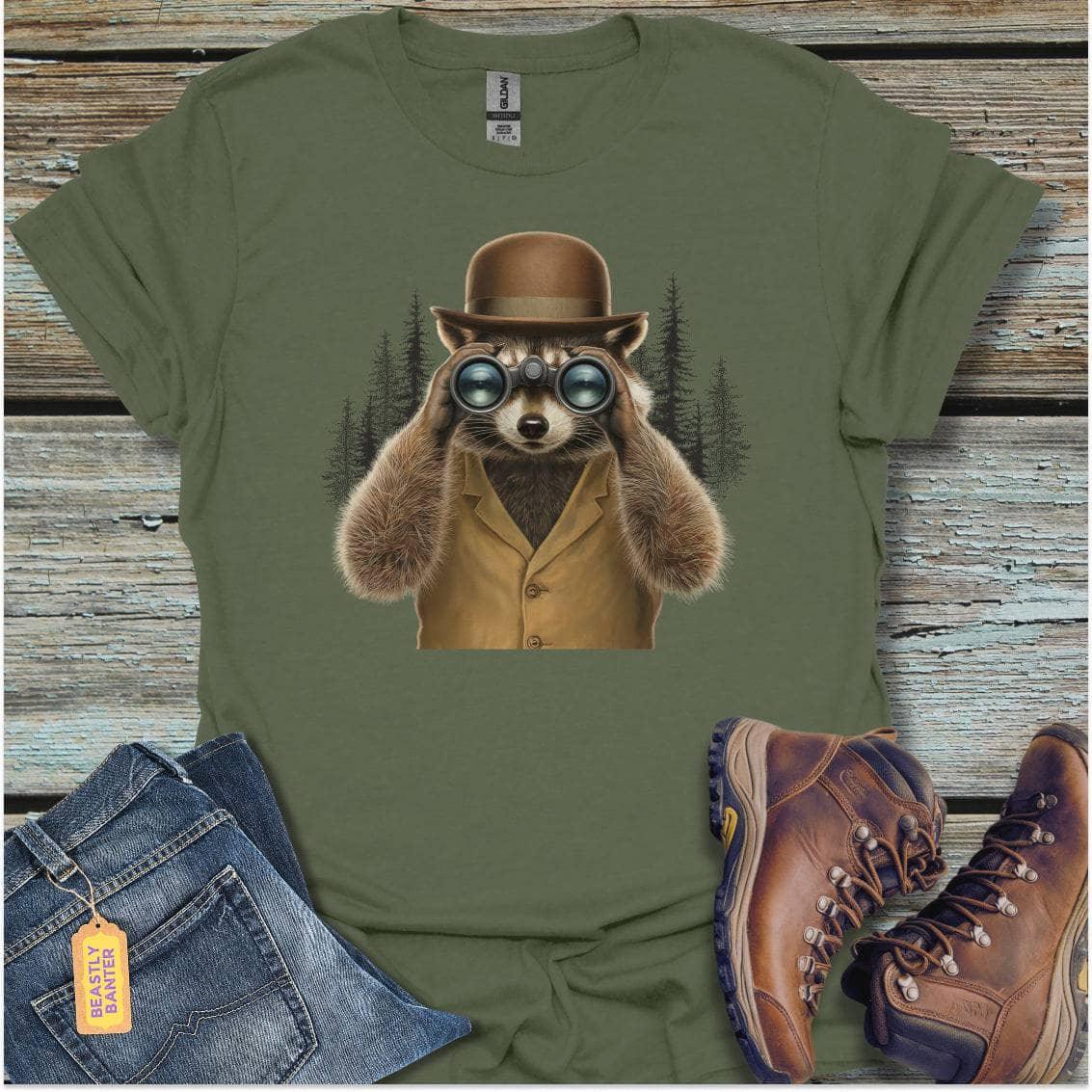 Raccoon with Binoculars - Beastly Banter