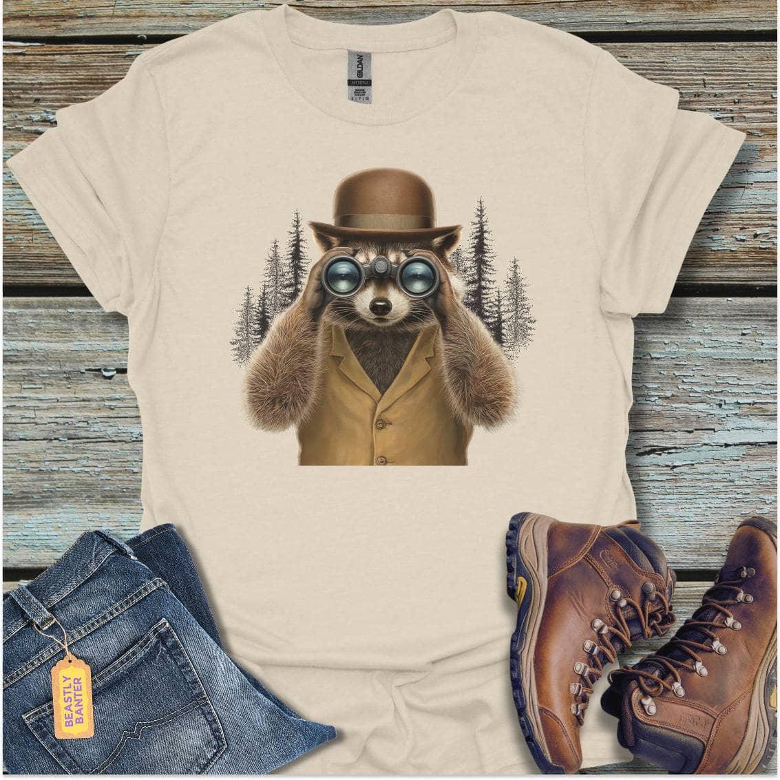 Raccoon with Binoculars - Beastly Banter