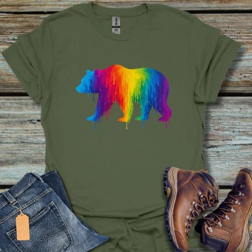 Rainbow Drip Bear T-Shirt - Beastly Banter