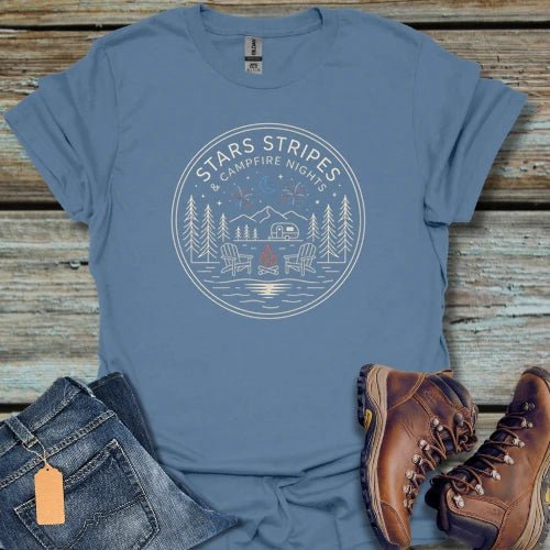 Stars Stripes & Campfire Nights T-Shirt - Beastly Banter