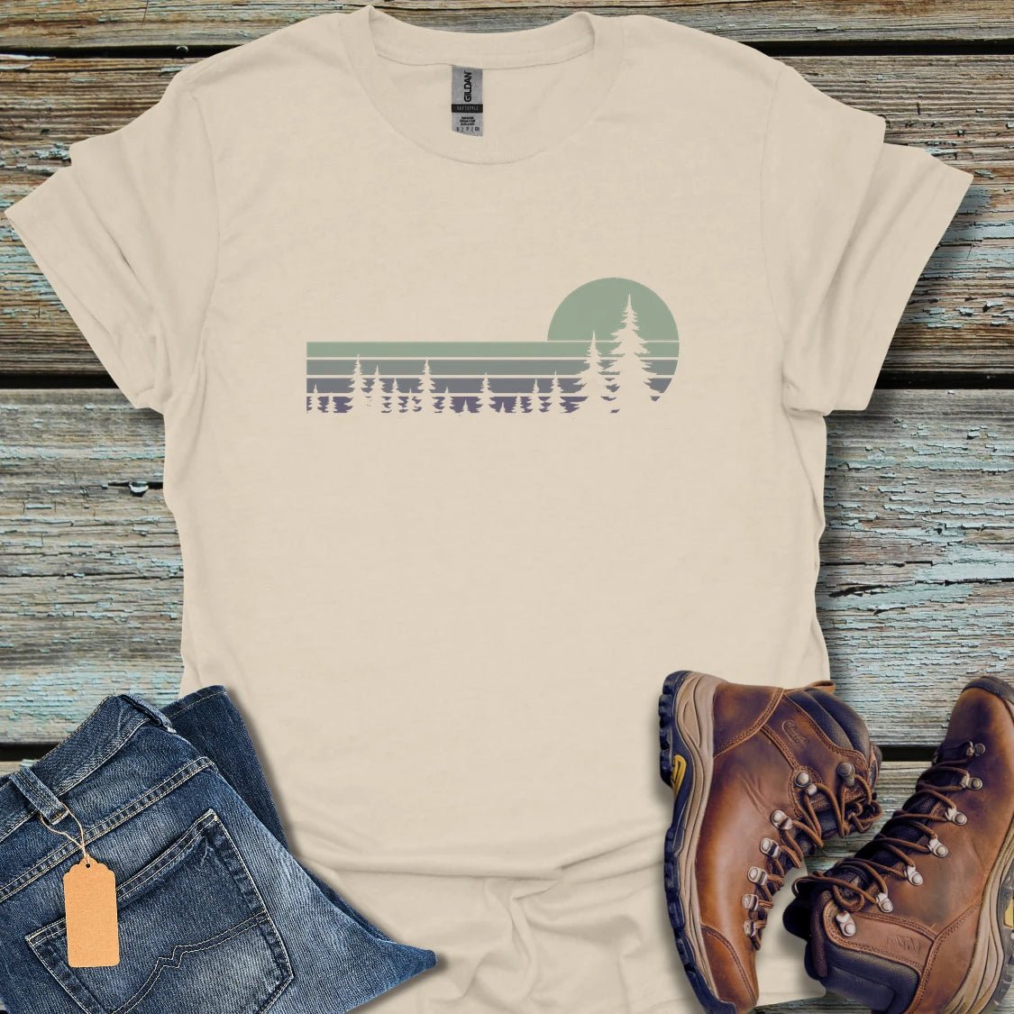 Sunset Pines Mint T-Shirt - Beastly Banter