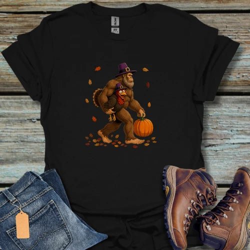 Thanksgiving Bigfoot Turkey T-Shirt - Beastly Banter