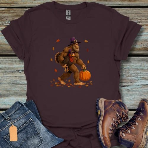 Thanksgiving Bigfoot Turkey T-Shirt - Beastly Banter