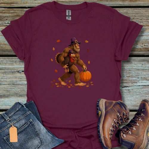Thanksgiving Bigfoot Turkey T-Shirt - Beastly Banter
