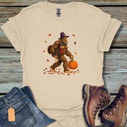 Thanksgiving Bigfoot Turkey T-Shirt - Beastly Banter