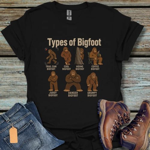 Types of Bigfoot T-Shirt - Beastly Banter