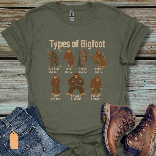 Types of Bigfoot T-Shirt - Beastly Banter