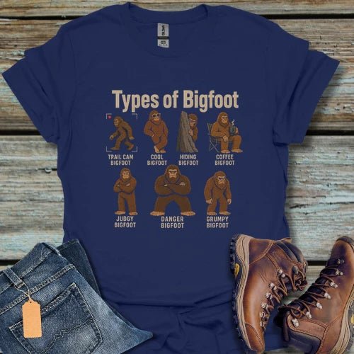 Types of Bigfoot T-Shirt - Beastly Banter